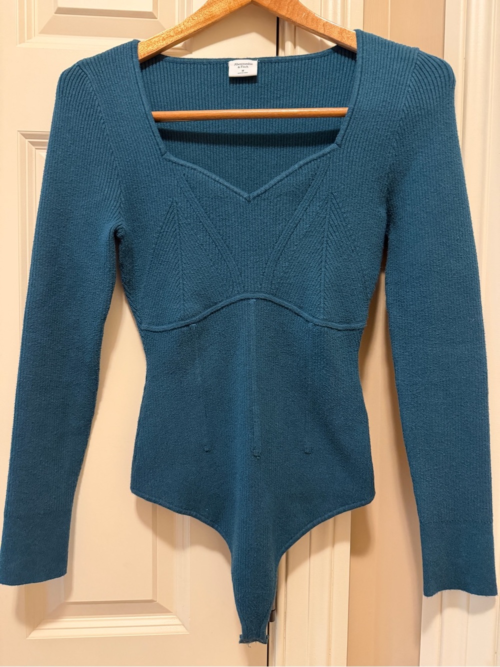 Abercrombie & Fitch Long-Sleeve Sweetheart Corset Sweater Bodysuit Size M